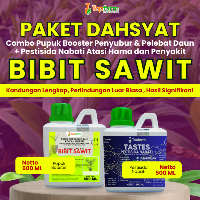 Pupuk Pestisida Topfarm / Pupuk Bibit Sawit Kecil / Pupuk Daun Untuk Bibit Sawit / Obat Bercak Daun 