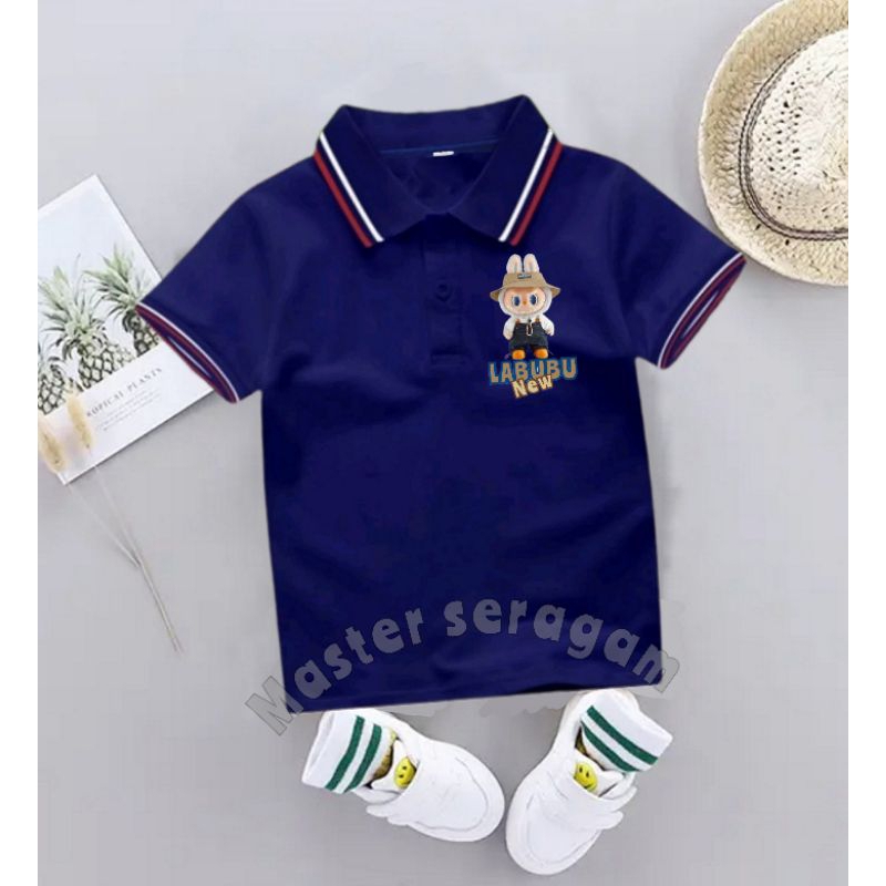 Baju Kaos Atasan Wangky Kartun Labubu Anak Cowok Cewek Unisex 2-10 Tahun / Kaos Poloshirt Anak Motif