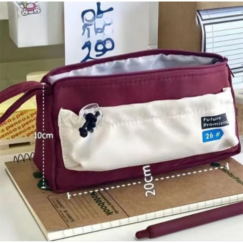 

Tas Pouch Kosmetik dan Tempat Pensil tipe korea bahan canvas warna cantik elegan