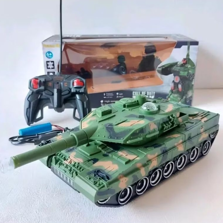 HOT DEAL RC TANK MILITER JADI ROBOT TRANSFORMER REMOTE CONTROL MOBIL TANK BAJA ADA LAMPU DAN SUARA S