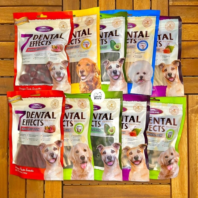 Mantulbee Vegebrand 7 Dental Effects 160 Gram Snack Anjing Import Cemilan Anjing Snack Taming Treats