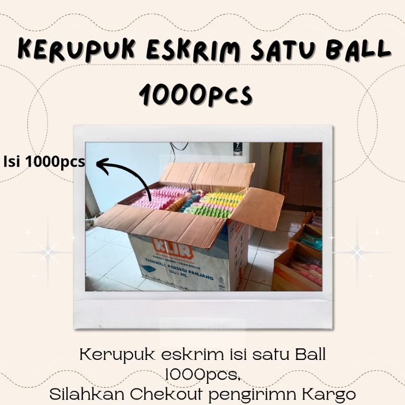 

[BISA COD] KERUPUK ESKRIM ISI 1000PCS FREE BONUS