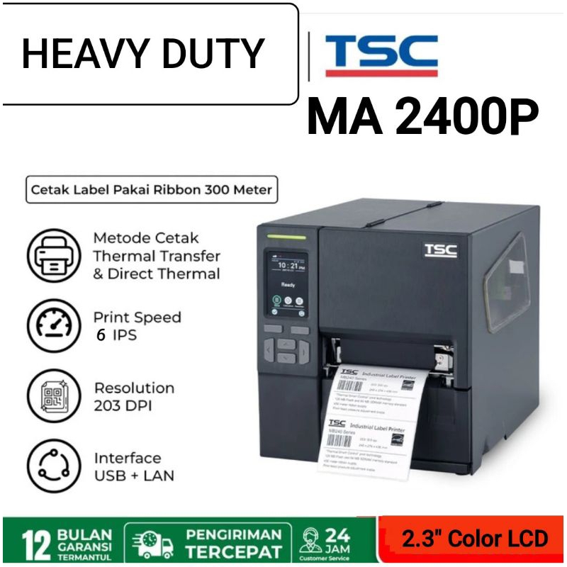 TSC MA2410P Series  MA2400/ML2400  , LCD , Industrial Barcode Printer