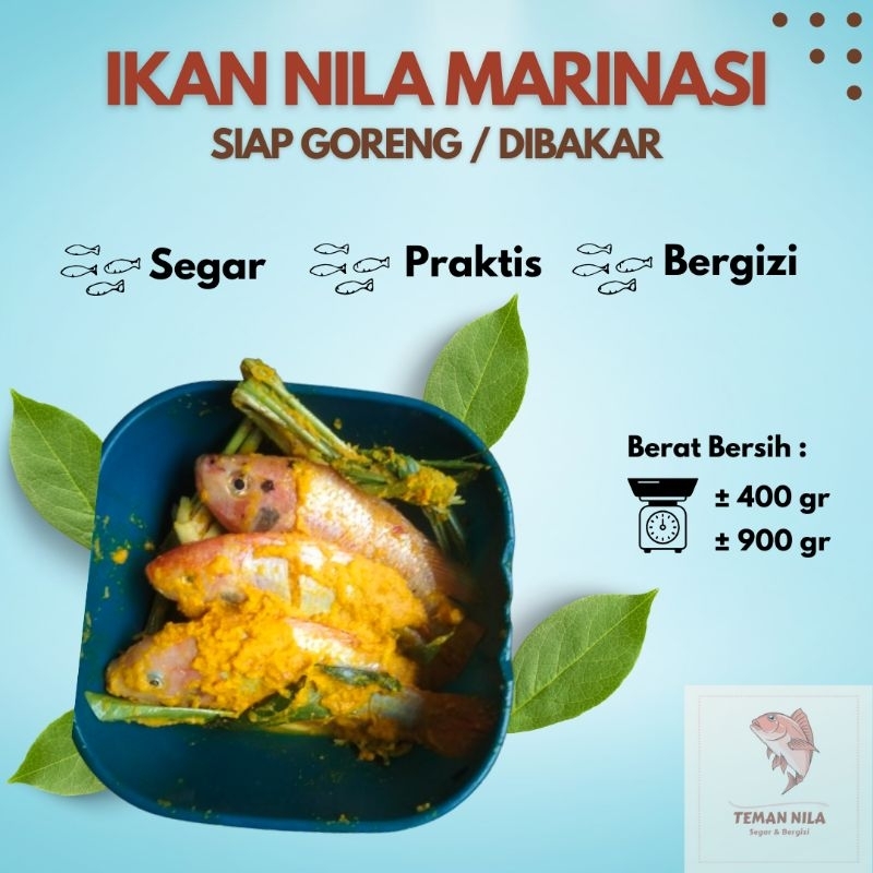 

KIRIM INSTANT BESOK (PO 1 HARI) Ikan Nila Segar Bumbu Marinasi Siap Digoreng / Dibakar
