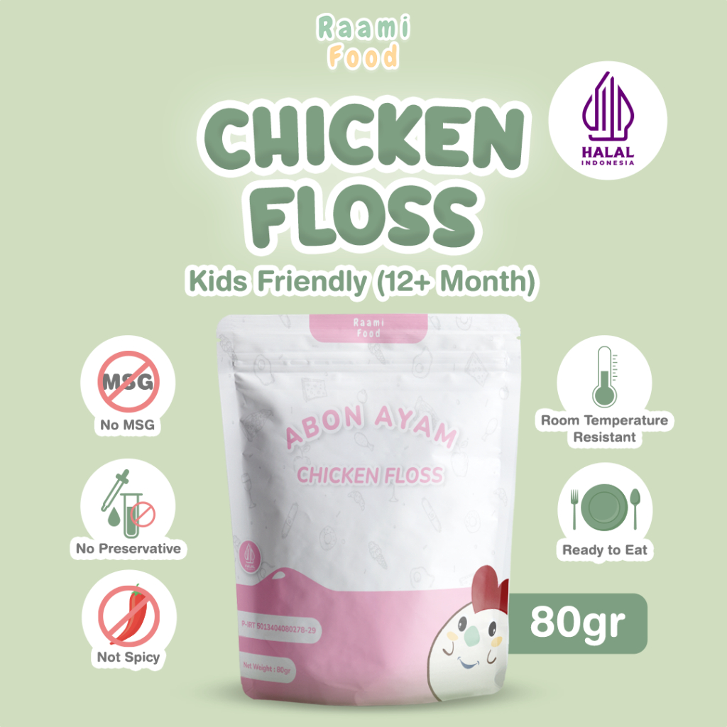 Raami Food Abon Ayam Anak Premium Penambah Nafsu Makan Tanpa MSG Tanpa Pengawet