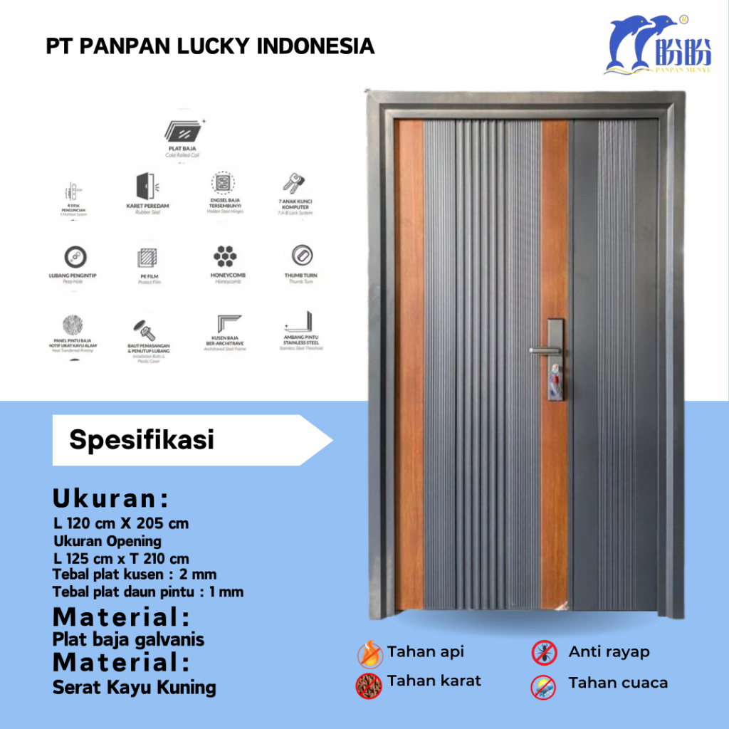 PINTU BAJA MOM&SON/PINTU UTAMA/PINTU RUMAH/PINTU KAMAR/PINTU UTAMA/PINTU FULL BAJA