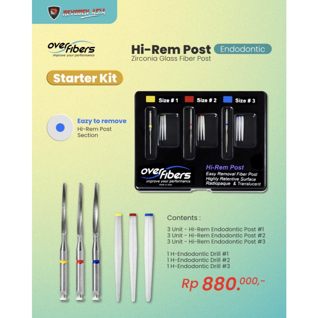 Jual Hi-Rem Post Endodontic (zirconia glass fiber post) by OverFibers