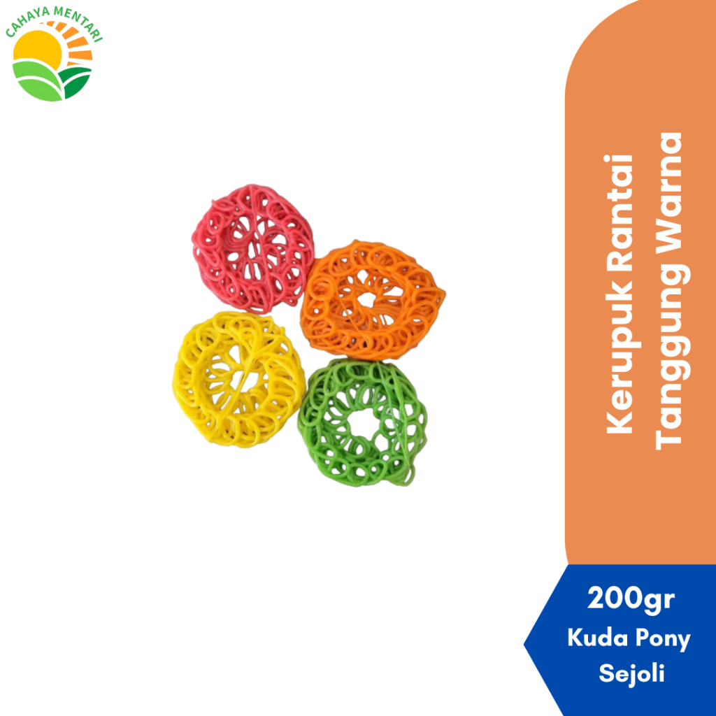 

KERUPUK RANTAI TANGGUNG WARNA 200GR CAP KUDA PONY SEJOLI