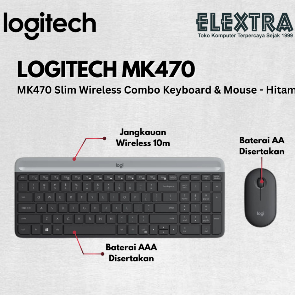 Keyboard Combo Logitech MK470 Slim Wireless