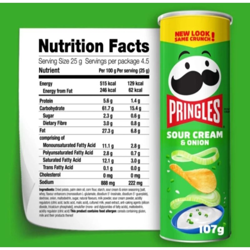 

PRINGLES SOUR CREAM AND ONION 102 GR