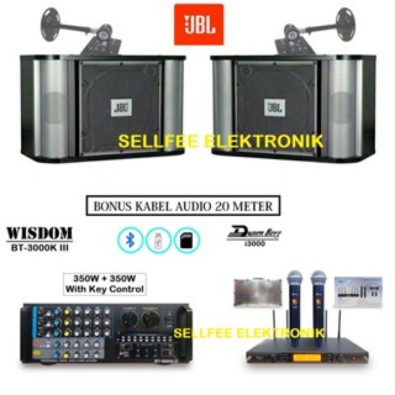 Paket Karaoke Speaker JBL RM10 Amplifier Wisdom With Key Control