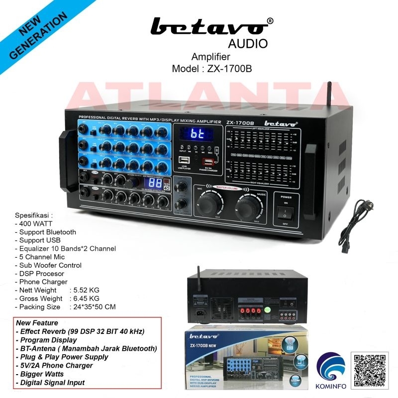 Power Amplifier Betavo ZX 1700B Original Ampli Karaoke Betavo ZX 1700 B GARANSI RESMI