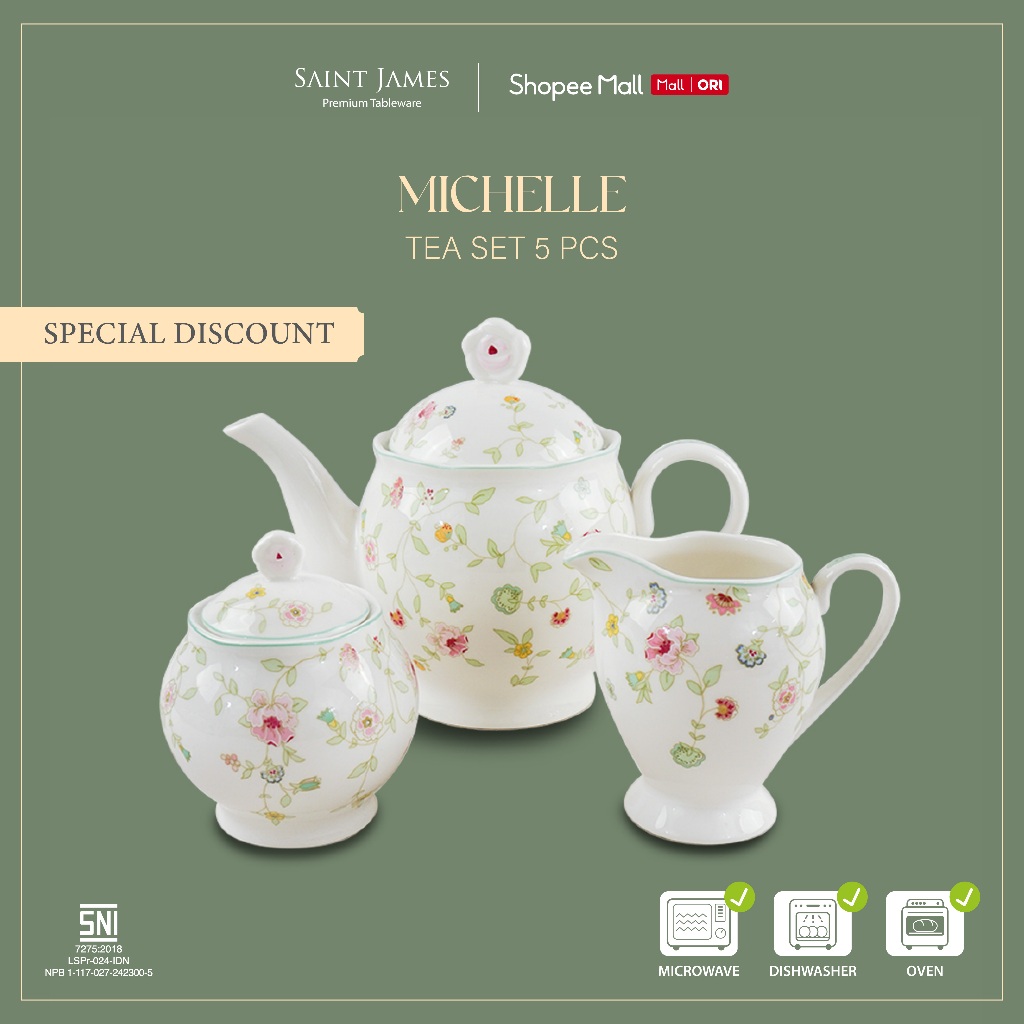 Saint James Tea Set Michelle 5 Pcs
