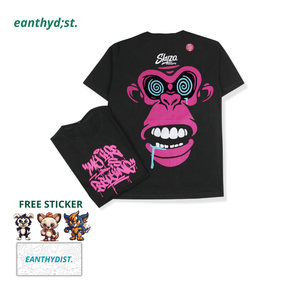 Kaos Pria Distro Magenta Gorrilla