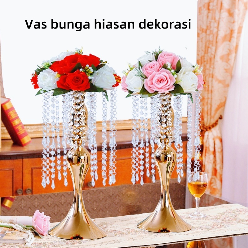Vas bunga hiasan dekorasi ruang tamu mewah pajangan lemari kaca luxurious wedding vase decoration