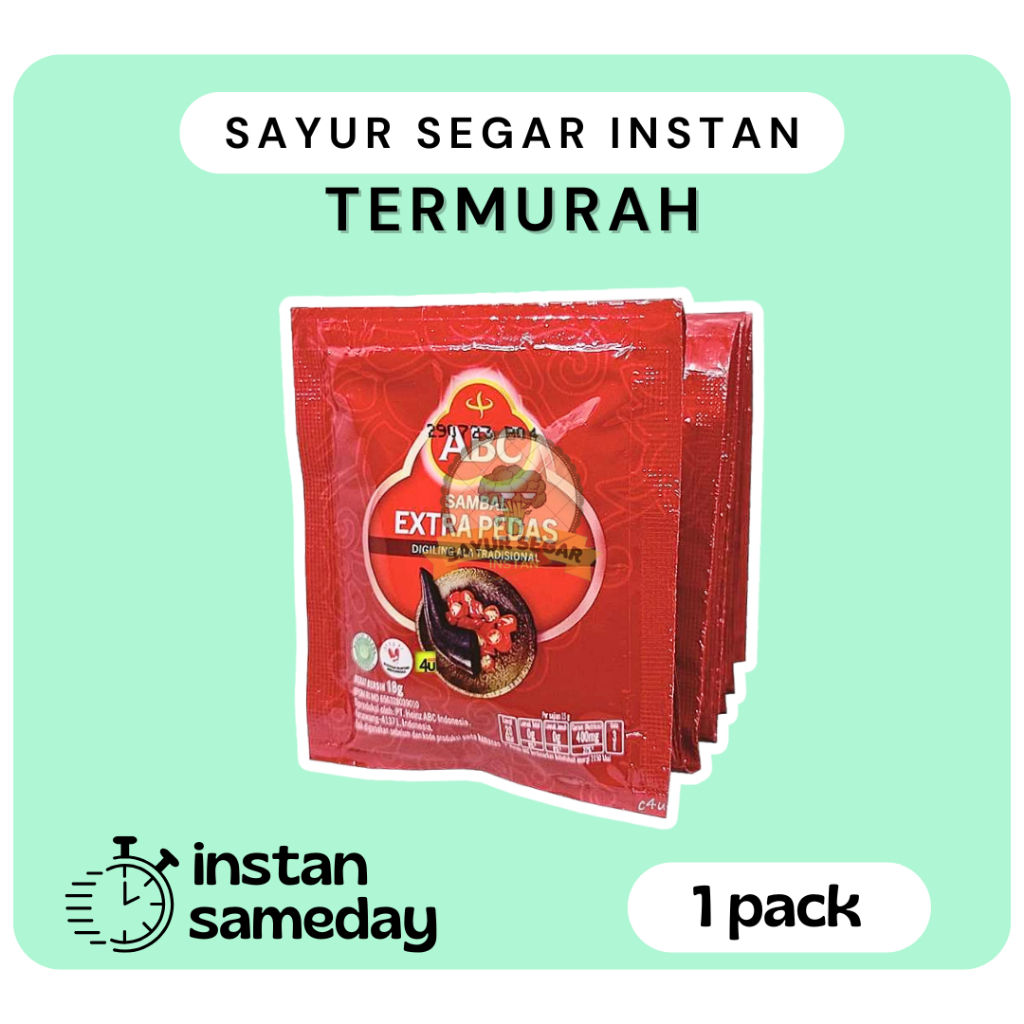 

Sambal Extra Pedas 15gram ( 1pack - 10pcs ) - Sayur Segar Instan