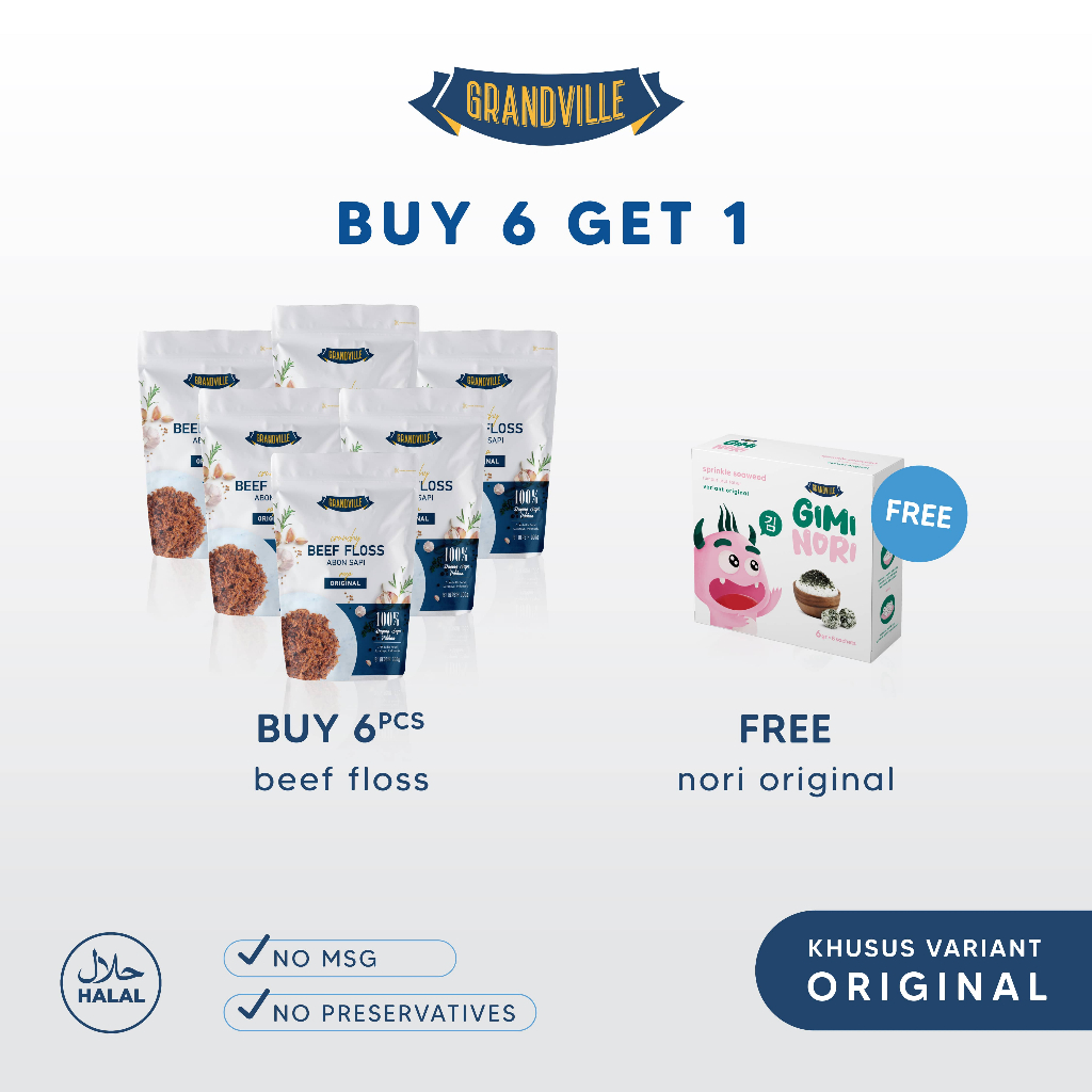 

[LIVE] BUY 6 GET 1 Grandville Abon SAPI Crunchy Half Dozen Free Grandville Gimi Nori Rumput Laut Tabur Original Single pack
