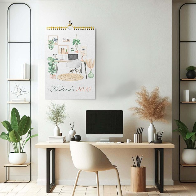 

Kalender 2025 Kalender Dinding SPIRAL Masehi Hijriyah ukuran A3+ Tema Home Workplace