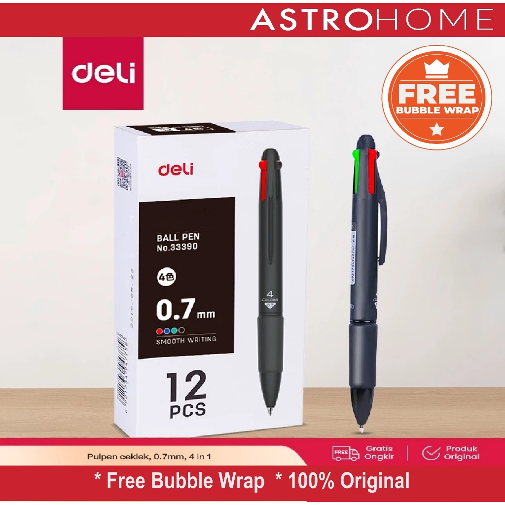 

Pulpen Cetek Ballpoint Bolpoin 4 Warna 1 Multifungsi Deli Ball Pen Multifuction Pen Cetek Pulpen Pelajar 33390 0.7mm
