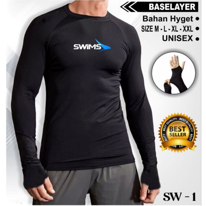 Baju renang lengan panjang kaos renang pria wanita unisex size jumbo M - XXL