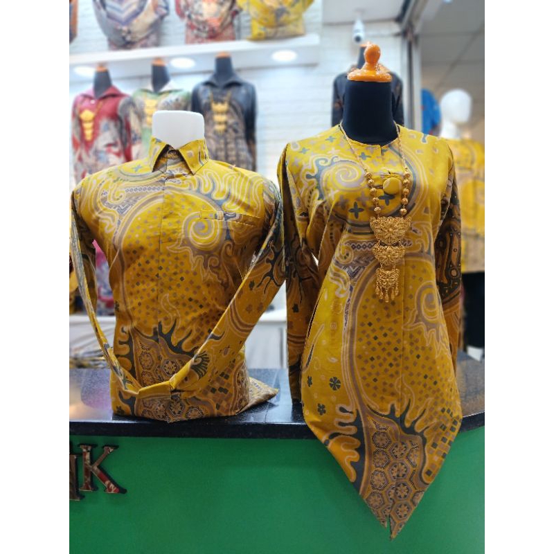 SALMA BATIK Baju batik Tunik Baju Batik Kemeja pria|Baju batik Kuning lemon|Lapisan ful trikot r22|B