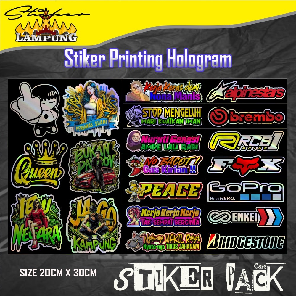 Sticker Pack Racing Stiker Pack Motor Kata - Kata | Stiker Pack Murah Hemat