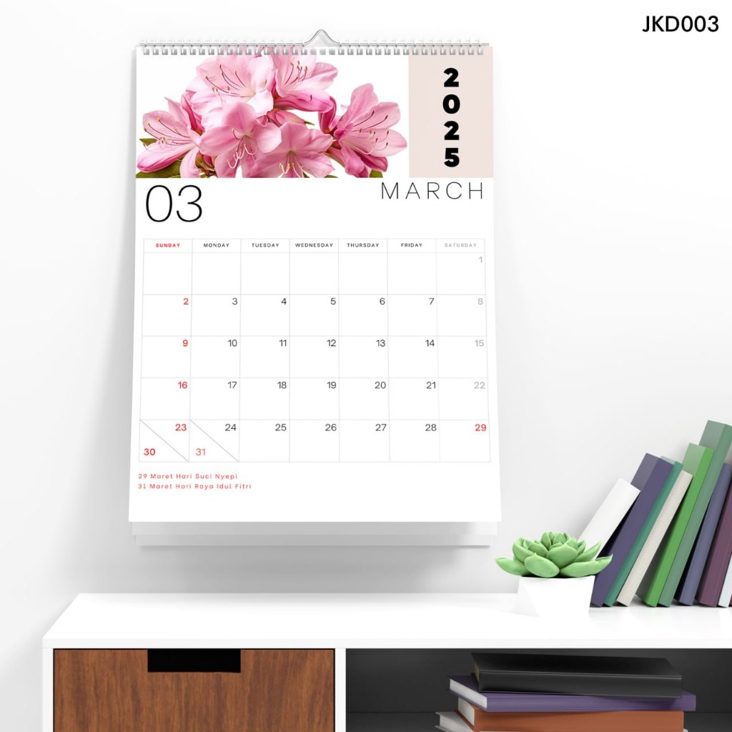 

kalender dinding 2025 lengkap aesthetic spiral ukuran A3 isi 13 lembar