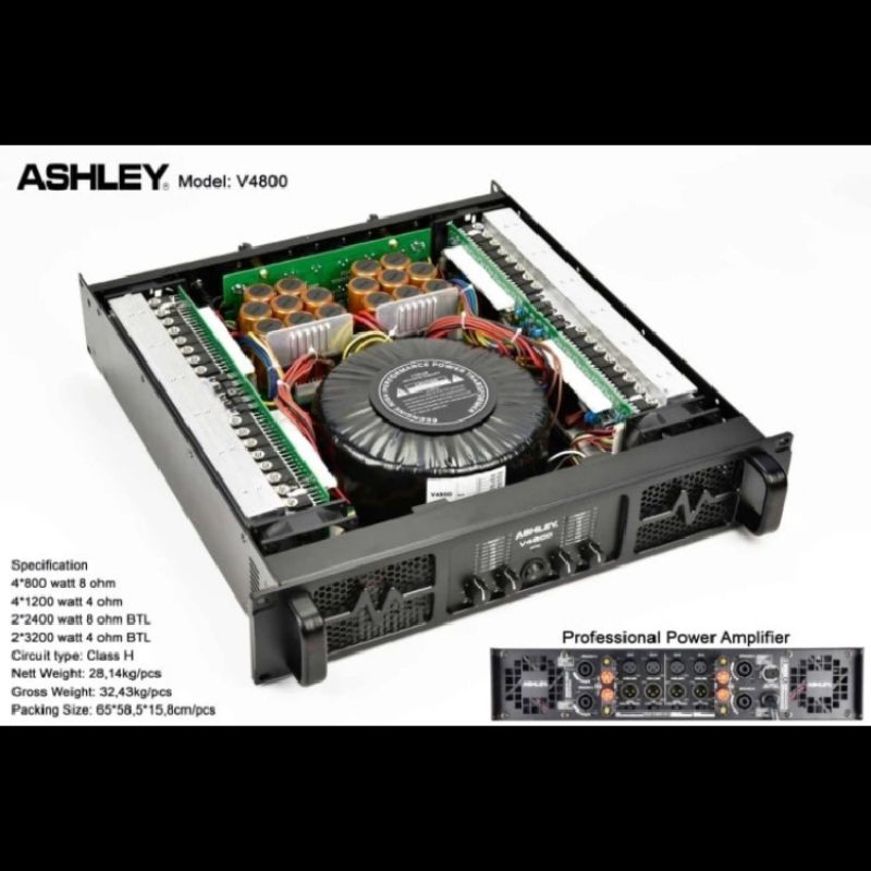 Power amplifier Ashley V4800 original 4channel v 4800