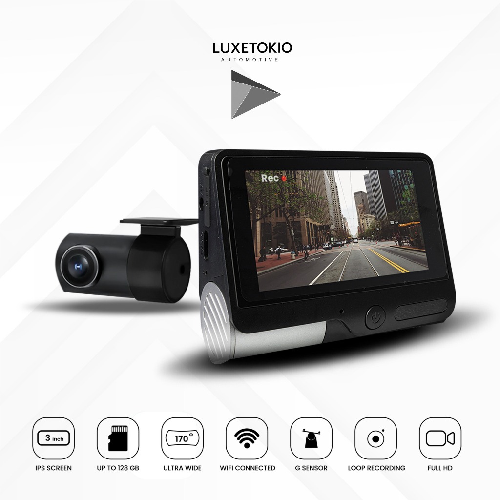 Tokio iView Kamera Dashcam 2 Channel Font 4K – Rear 1080P