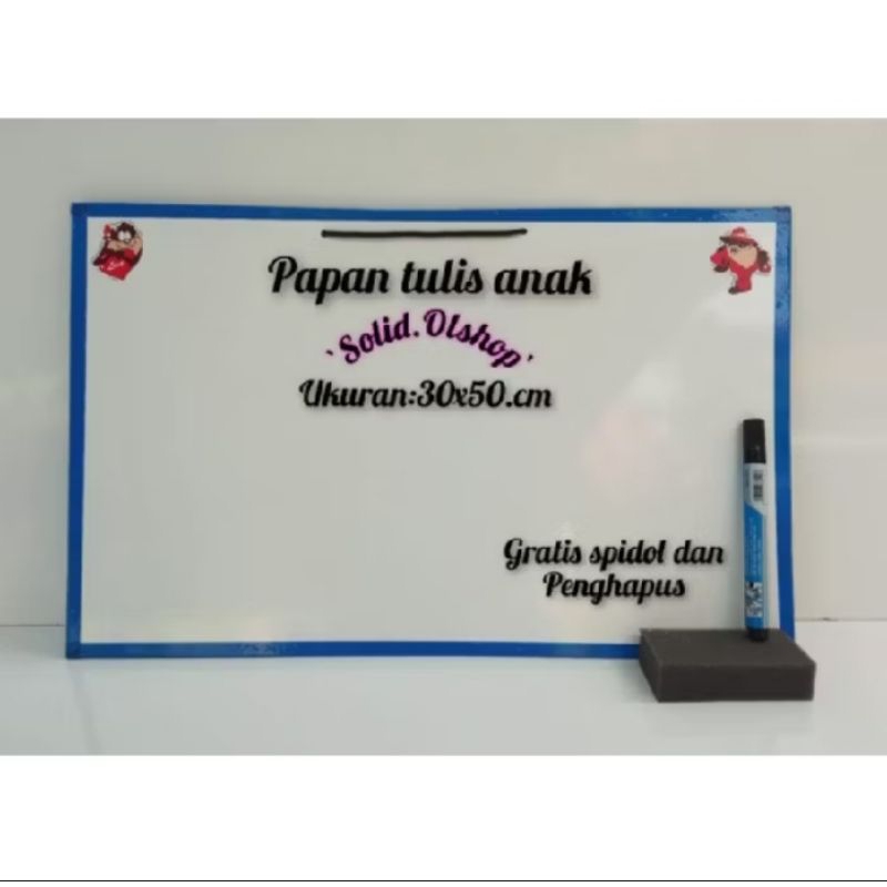 

papan tulis anak karakter/alat tulis gratis spidol dan penghapus