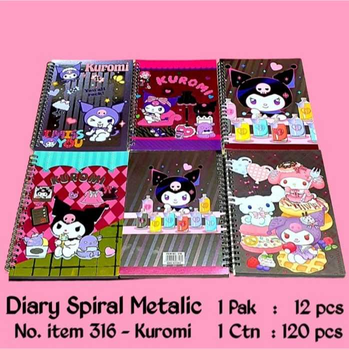 

[1 Pcs] Buku Notes Spiral A5 Kuromi 316 / Notepad / Notebook Spiral Catatan A5 Kuromi 316