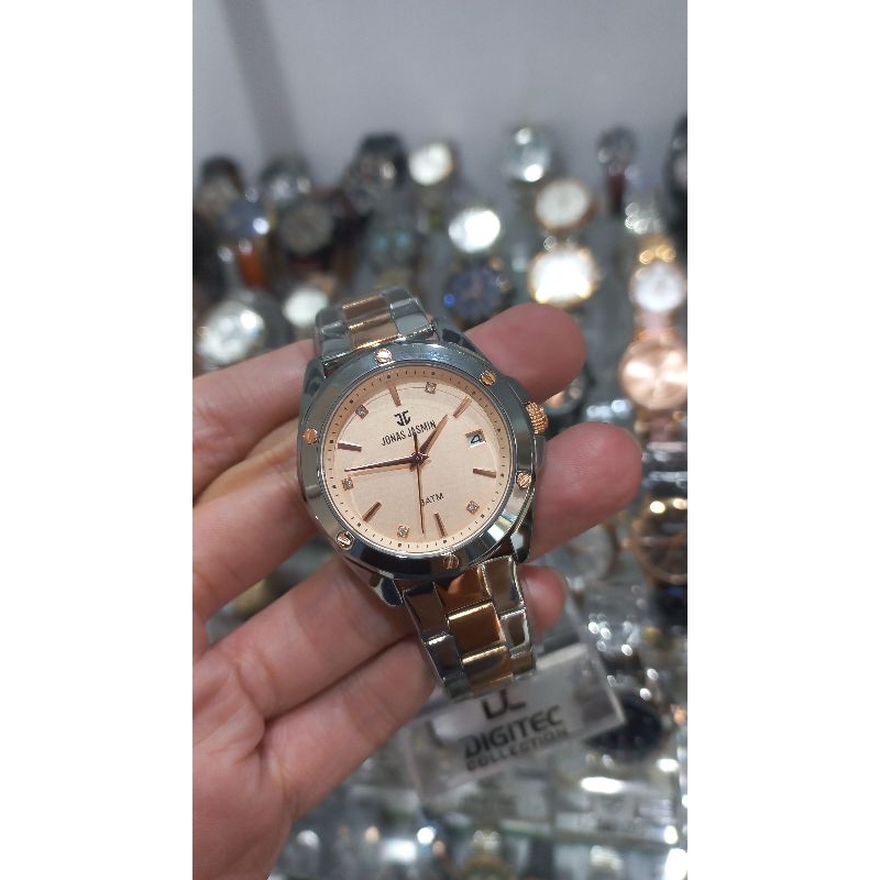 ORIGINAL jam tangan Jonas Jasmin JJ 2277 anti air rantai mewah rose gold