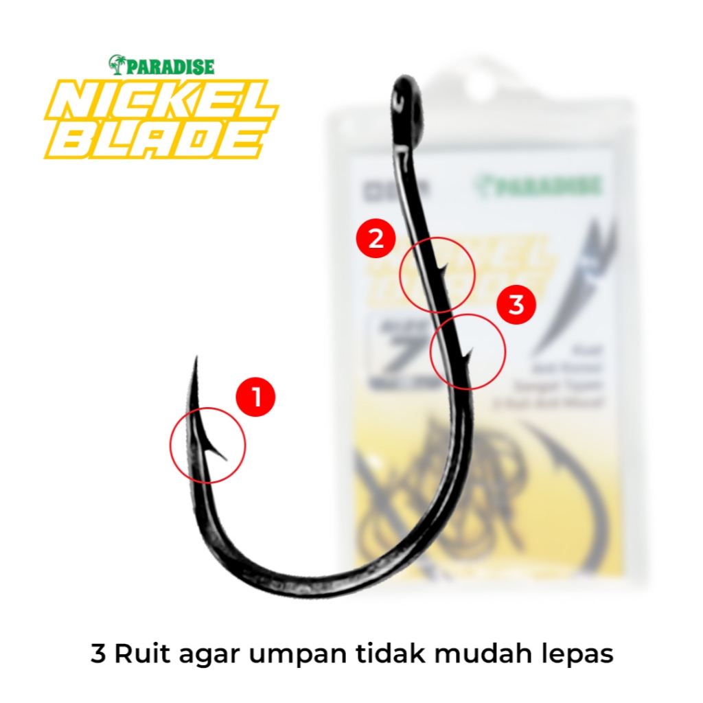 RB Kail Paradise Nickel Blade Tajam 3 Ruit Anti Korosi Original 100%