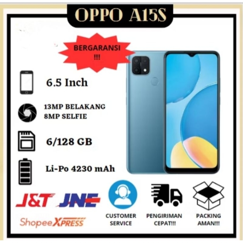 Hp oppo A15S RAM 6/128GB BersegelGaransi Distributor 2 Tahun