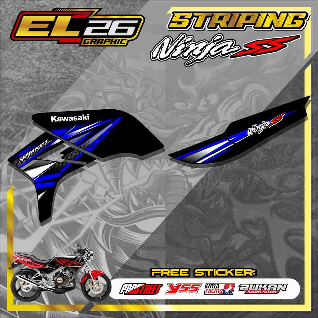 759 STRIPING STICKER KAWASAKI NINJA SS   - STICKER NINJA SS MOTIF RACING