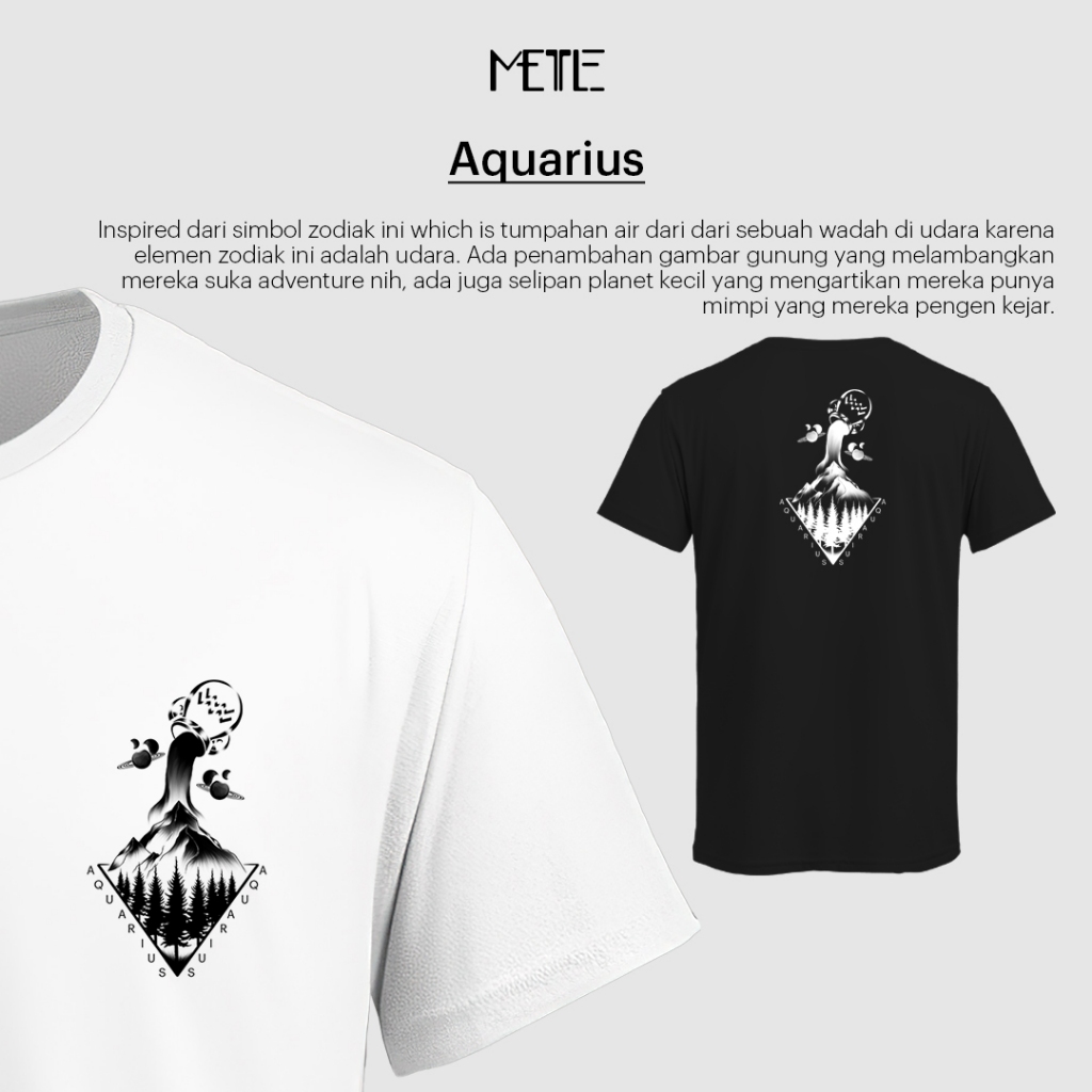 Mettle Aquarius White / Black T-Shirt