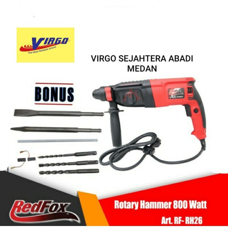 REDFOX RF-RH26 MESIN BOR PAHAT DEMOLITION ROTARY HAMMER 26MM 3 MODE REDFOX RF RH 26