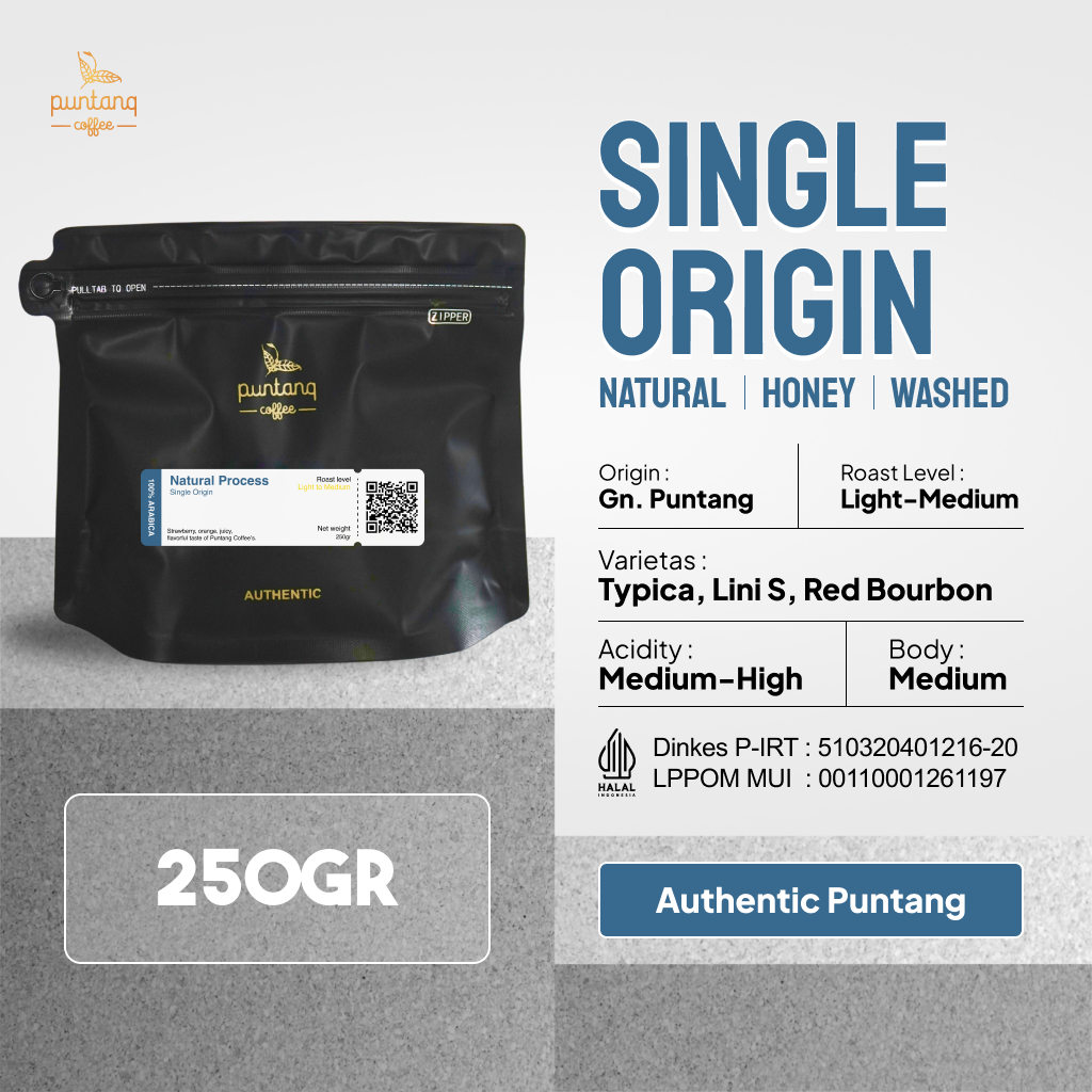 

Kopi arabika specialty Single Origin Puntang Coffee 250g