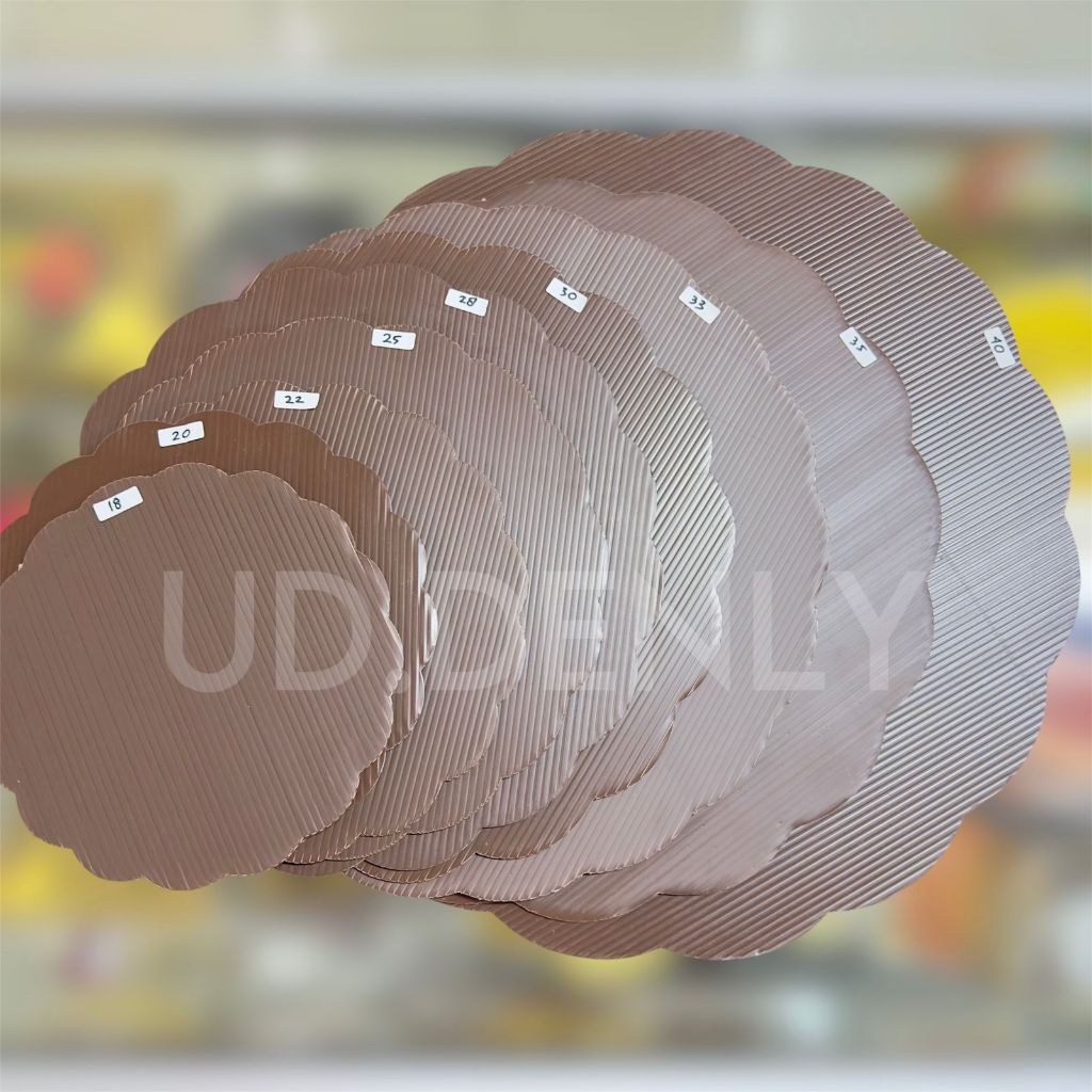 Tatakan Warna Coklat / ImpraBoard / Alas Kue Bulat 18, 20, 22, 25, 28, 30, 33, 35, 40cm