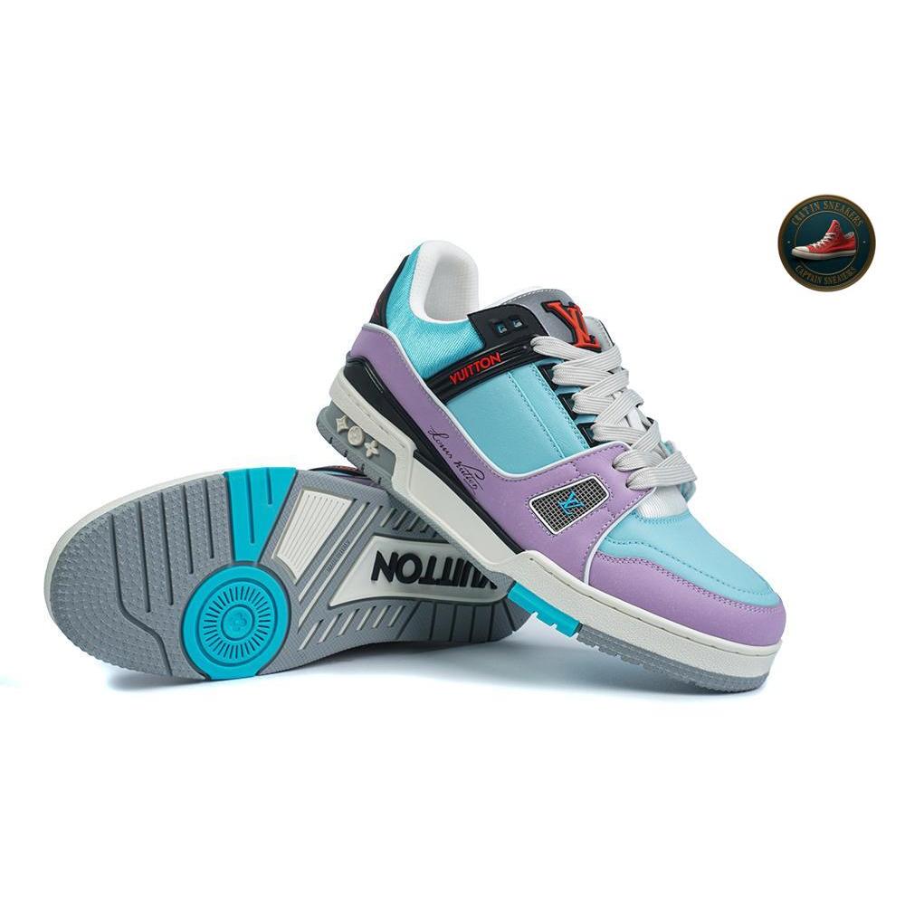 SEPATU SNEAKERS LV TRAINER COLOURFUL PURPLE