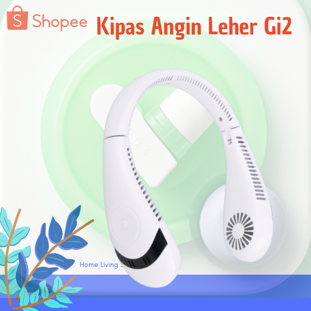 Kipas Angin Gantung Leher Portable USB 5-Speed Wind Tanpa Baling Baling Neck Fan