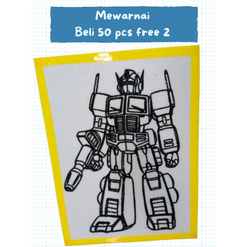 

Stayrofom gambar mewarnai lukis robot lis lakban 30x40 cm