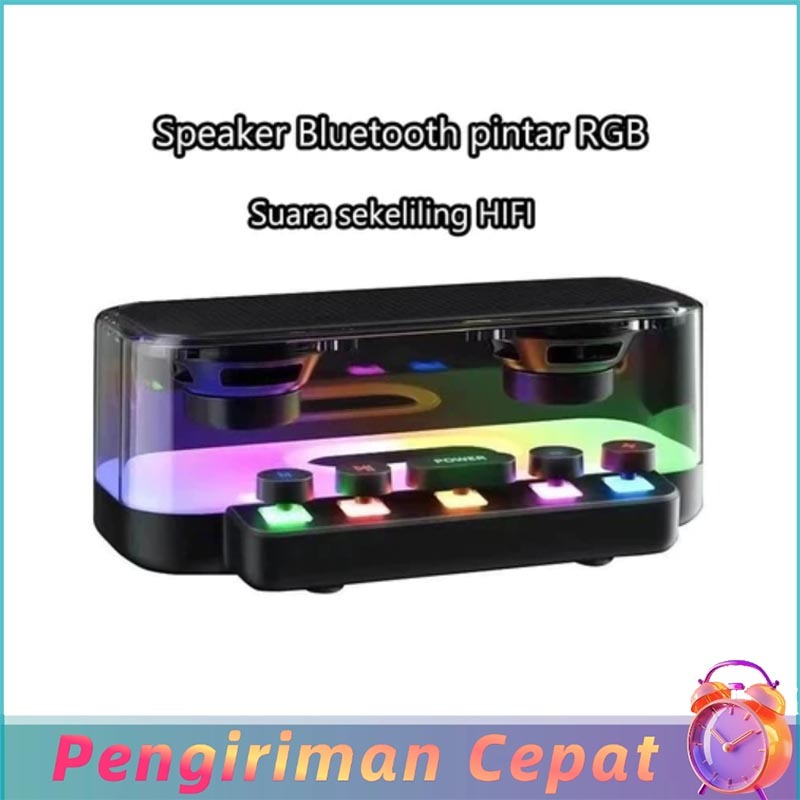 Speaker Bluetooth Suara Bass Super JBL Original 2 Tanpa Kabel Tombol Mekanis RGB Speaker Transparan 