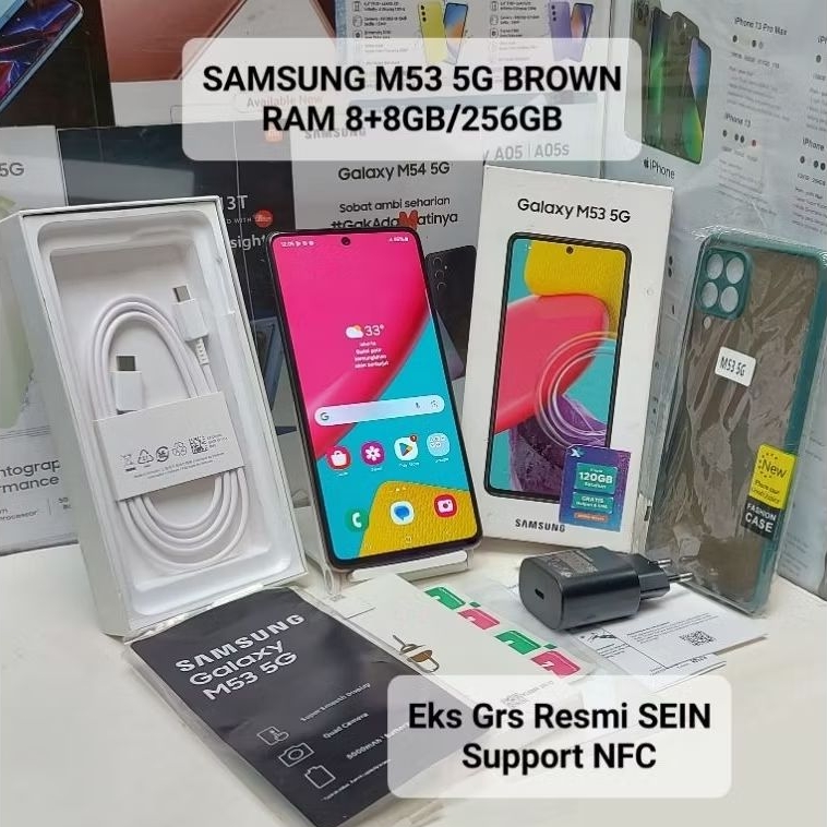 Samsung M53 5G 8+8GB/256GB Second Fullset Mulus Garansi Resmi SEIN