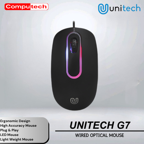 UNITECH Wired Optical Mouse G7 - Office Wired Mouse Kabel Kantor UNITECH G 7