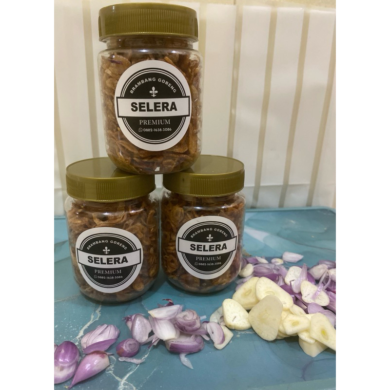 

brambang goreng ORI 100% (PREMIUM grade A++) selera bawang premium tanpa tepung, 3 toples 200ml
