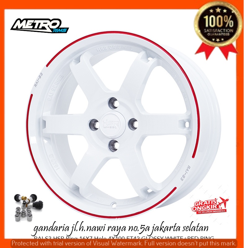 VELG PELEK RACING R16 RING 16 UNTUK MOBIL BRIO JAZZ AGYA AYLA SIGRA VIOS CALYA DLL-JAKARTA SELATAN