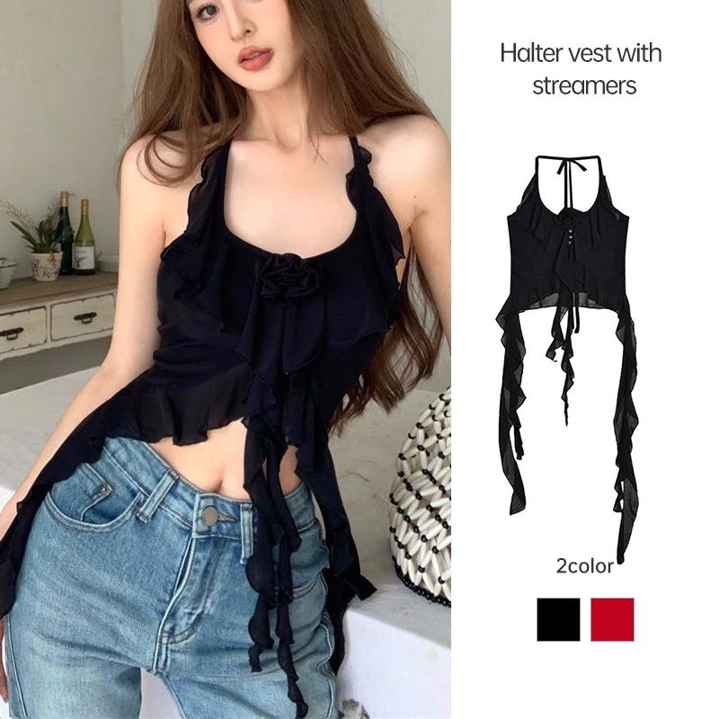 Korean Halter Tank Top Sexy Crop Top Tanktop Backless BB