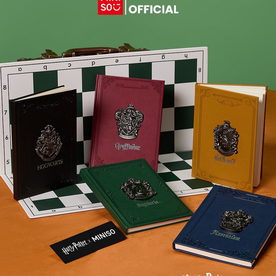 

Spesial Mso x A5 PU Embossment Hardcover Book Notebook Series Hogwarts Buku Catatan 96 Lembar Ravenclaw Slytherin Hufflepuff