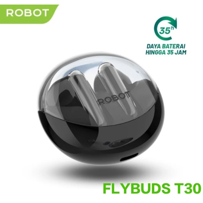 ROBOT FLYBUDS T30 TWS Wireless Earphone Transparant Case Bluetooth